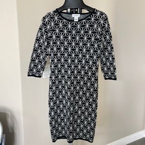 Crew neck long sleeve midi winter dress